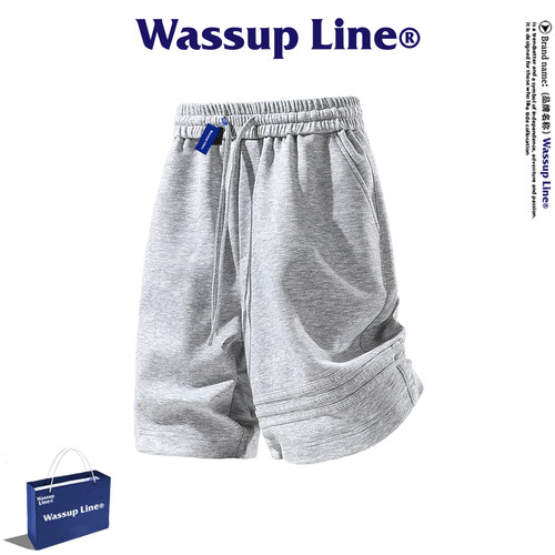 WASSUPLine潮牌休闲五分裤男