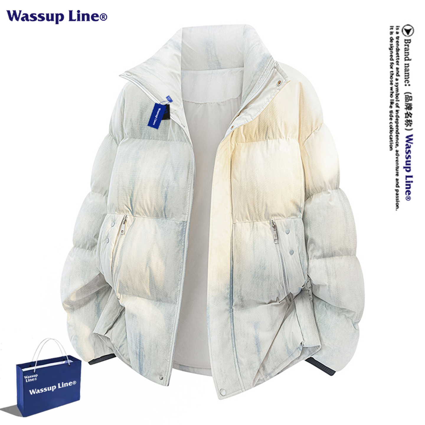 WASSUPLINE潮牌美式扎染棉服