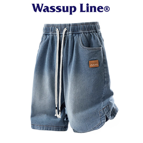 WASSUPLINE星空纹宽松沙滩裤男