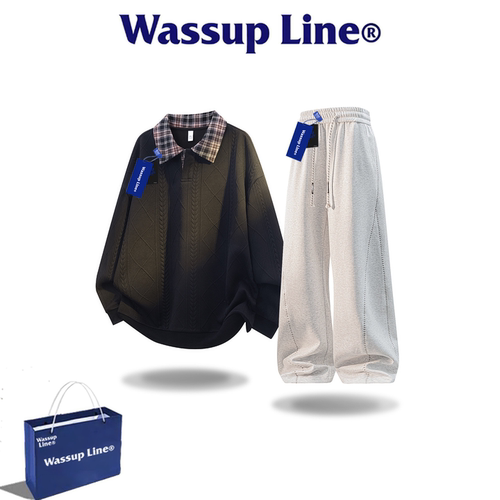 WASSUPLINE潮牌男款运动两件套