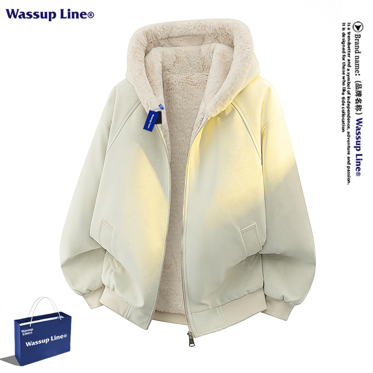 WASSUPLINE潮牌美式荔枝纹夹克