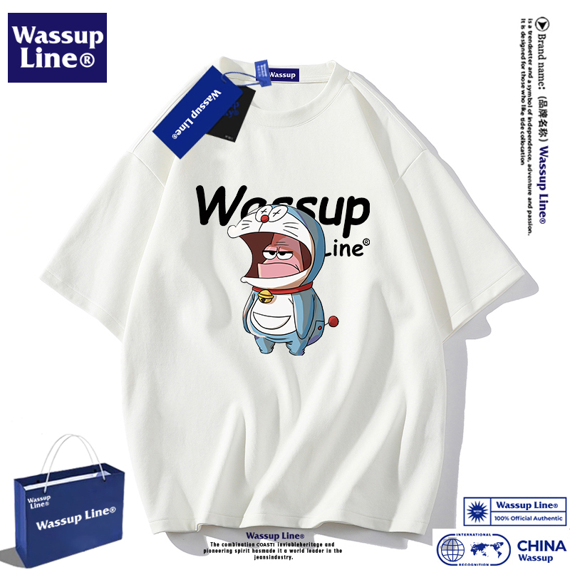 WASSUP半袖潮牌情侣t恤男