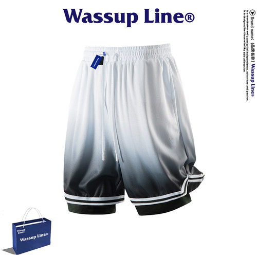 WASSUPLine潮牌休闲五分裤男