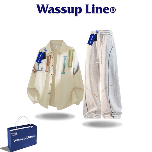 WASSUPLINE潮牌秋字母印花套装