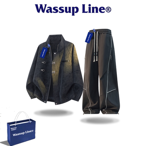 WASSUPLINE潮牌痞帅皮衣两件套