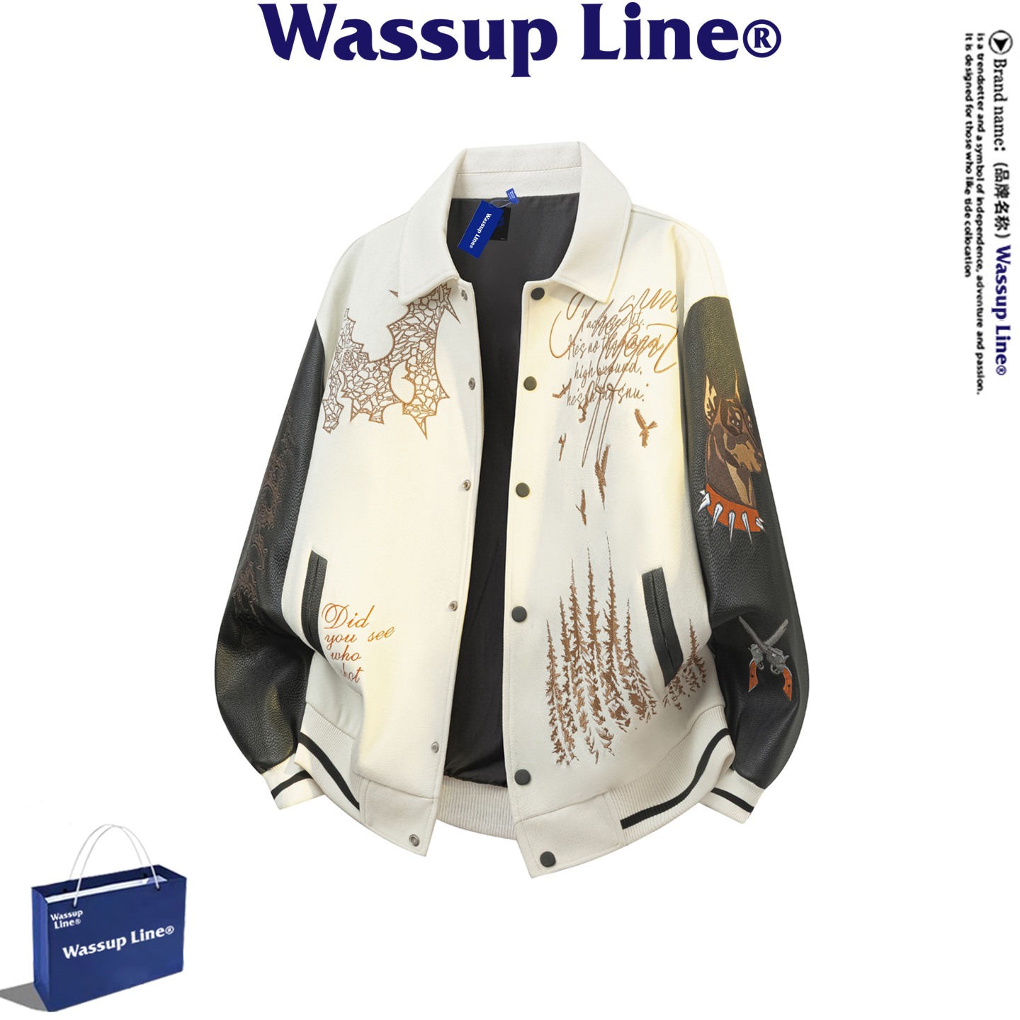 WASSUPLINE美式复古棒球服夹克
