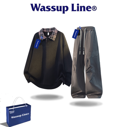 WASSUPLINE潮牌男款套装两件套