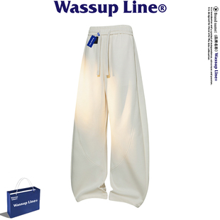 WASSUP Line潮牌休闲裤男女款简约运动风阔腿宽松舒适长裤子秋季