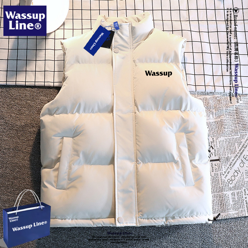 wassupCREW羽绒棉潮牌马甲男
