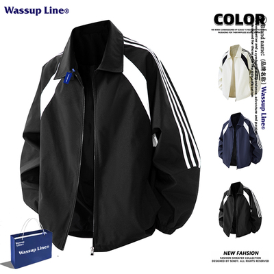 WASSUPLINE美式三条杠夹克