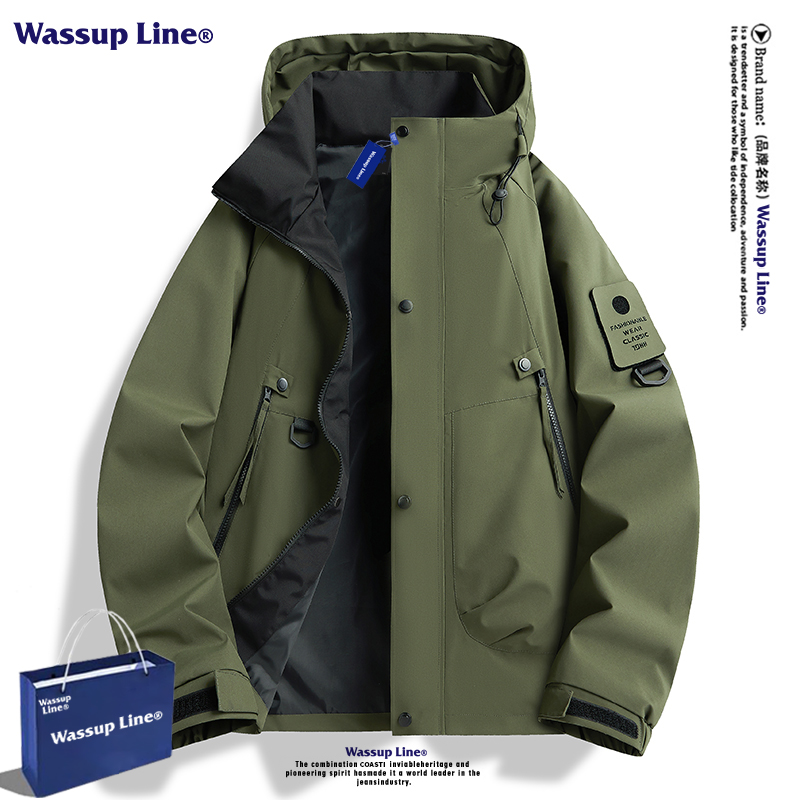 WASSUPLine连帽工装冲锋衣外套