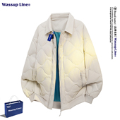 WASSUP 保暖外套 90白鸭绒宽松大码 Line潮牌轻薄羽绒服男女款 冬季