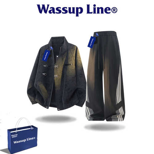 WASSUPLINE潮牌皮衣外套两件套