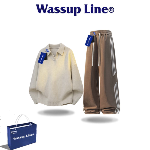 WASSUPLINE潮牌秋男针织两件套