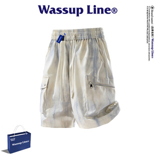 WASSUP Line潮牌宽松五分裤男夏季潮流多口袋工装裤舒适透气短裤