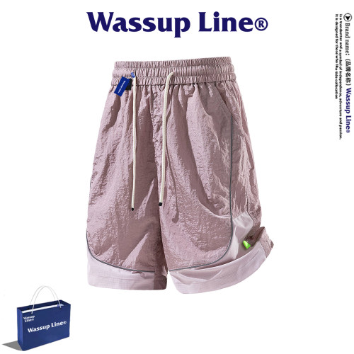 WASSUPLine潮牌休闲五分裤男