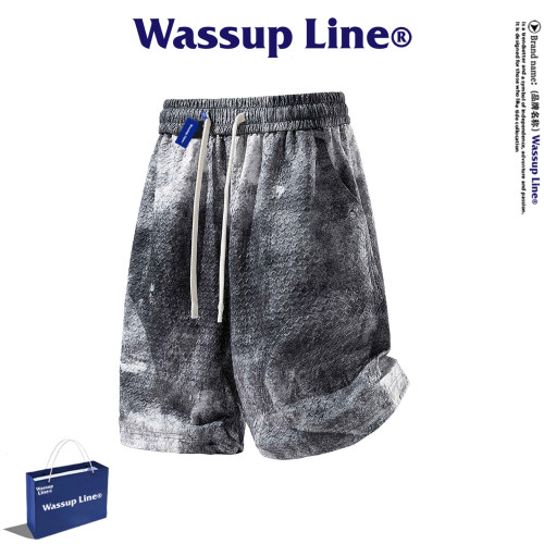 WASSUPLine潮牌休闲五分裤男