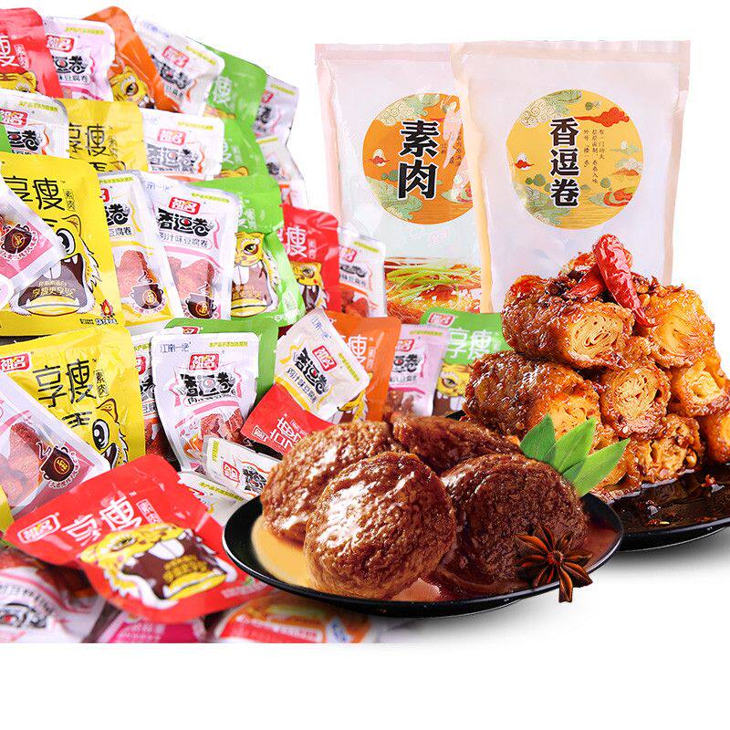 祖名素肉豆干手撕素牛排豆腐干辣条零食加班小吃休闲解馋充饥豆卷