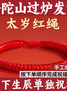 普陀山2025蛇年本命年红绳手链女金刚结手绳男士肖战手工编织绳太