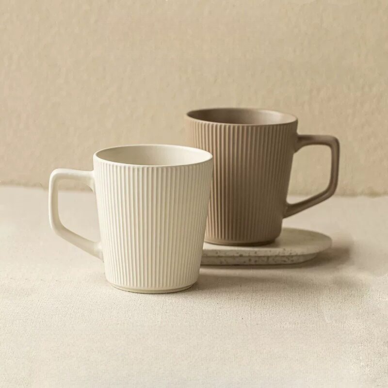日本简约大容量水杯马克杯500ml陶瓷高颜值家用情侣对杯办公室用图片