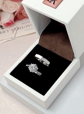 星织款结婚仿真对戒假钻戒男女一对情侣婚戒求婚订婚婚礼道具戒指