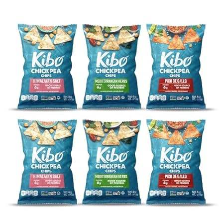 Kibo Chickpea Chips - High Protein/Fiber， Plant-Based， Ce