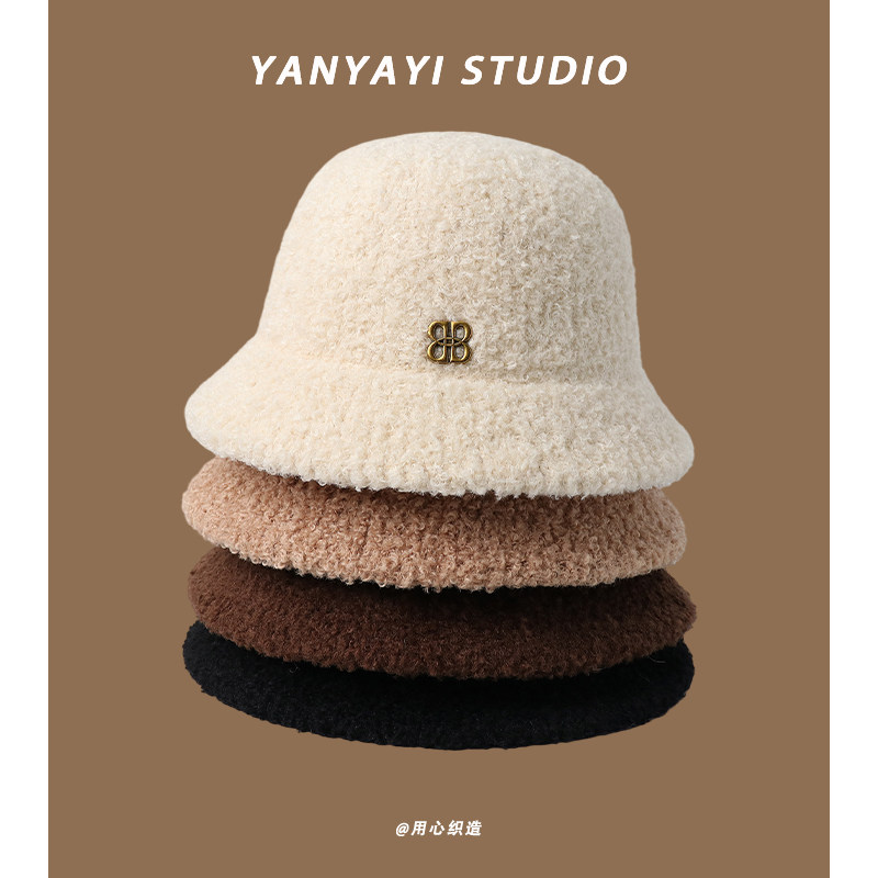 羊羔毛绒渔夫帽子女秋冬新款加厚保暖纯色简约百搭显脸小水桶盆帽,服饰配件/皮带/帽子/围巾,帽子,淘宝优惠券,粉丝福利购,淘宝优惠卷
