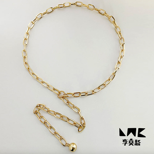 李莫愁定制金球椭圆环金属腰链