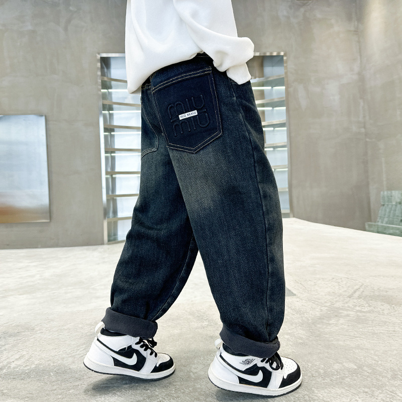 儿童装男童秋装裤子春秋款2025新款秋季休闲牛仔男孩中大童长裤潮