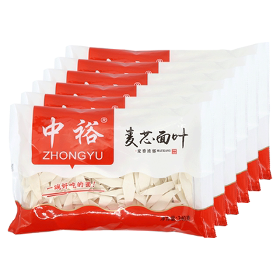 中裕挂面麦芯面叶240g*6 菱形面片面叶袋装 速食早餐汤面片