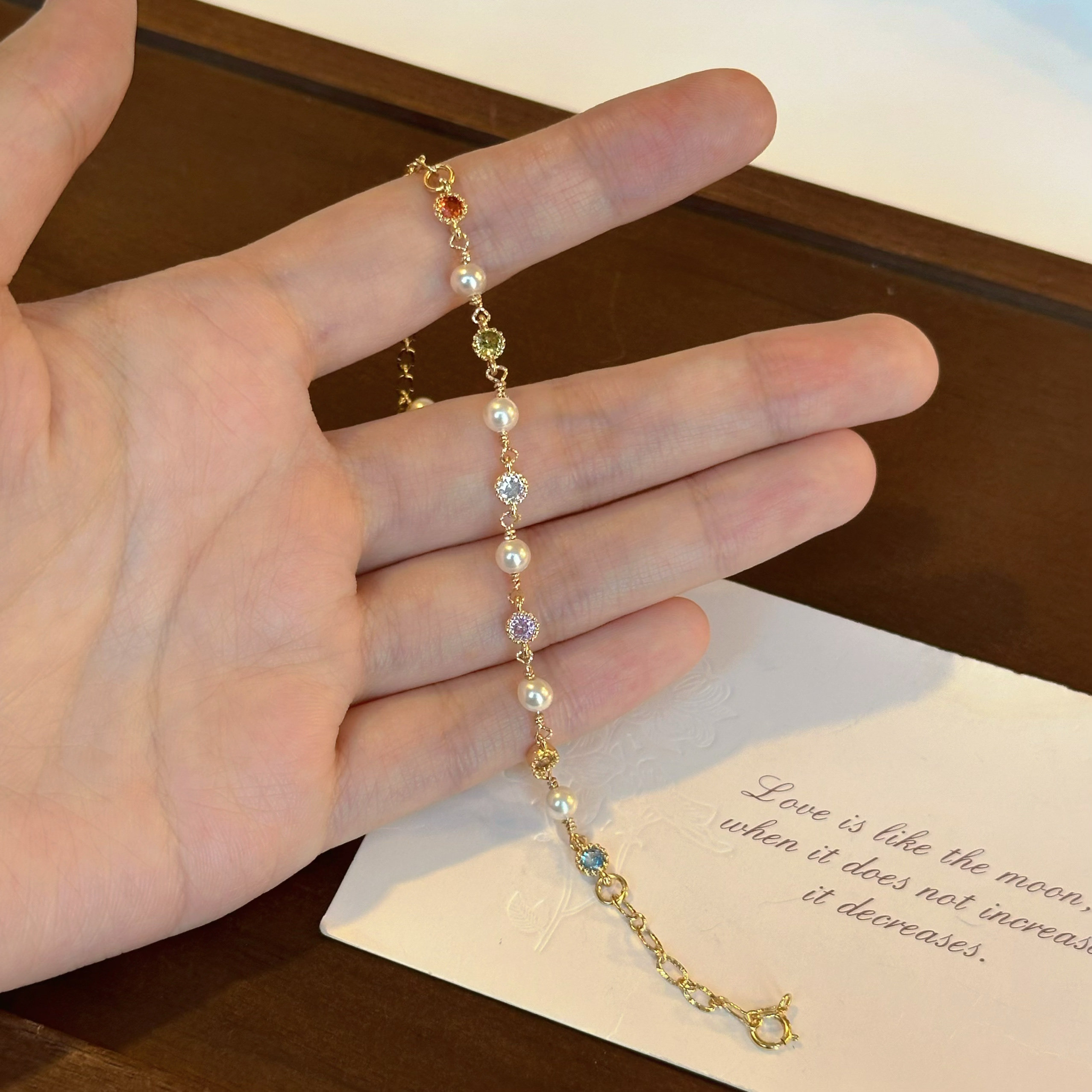 鲛人语/镜花之约 原创彩色珍珠手链气质高级感清新甜美手串生日礼