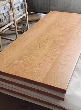 实木板桌面定制diy松木榆木大板桌餐桌隔板飘窗台桌子原木吧台面