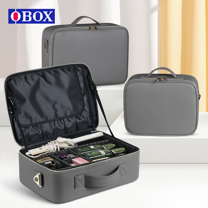 obox大容量专业收纳手提化妆包