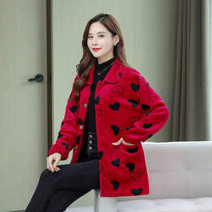 时尚 加绒加厚妈妈装 外套厨房围裙 法兰绒罩衣长袖 四川省省服冬季