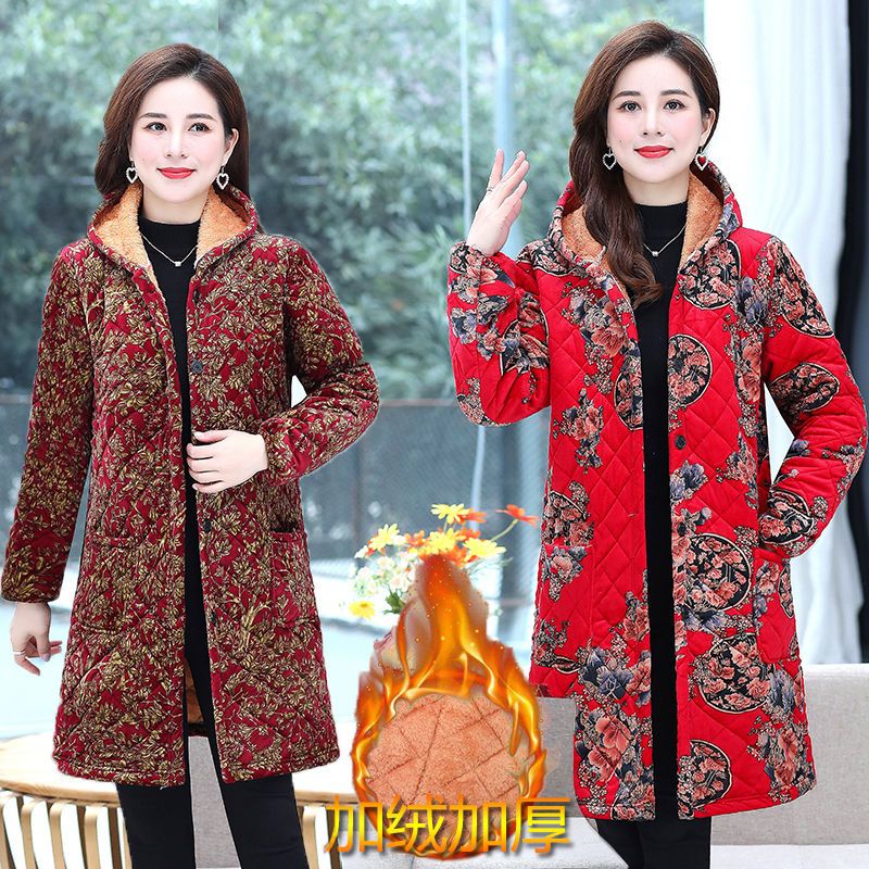 四川省省服中老年加绒加厚围裙秋冬妈妈中长款保暖衣工作服罩衣