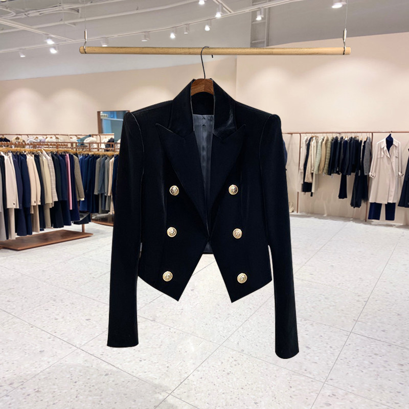 2025春季新款时尚女士金丝绒西装外套女职业装时尚气质百搭春秋装