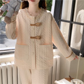 居家宽松套装 空气棉夹层加厚清新甜美秋冬款 外穿 睡衣女款 2025新款