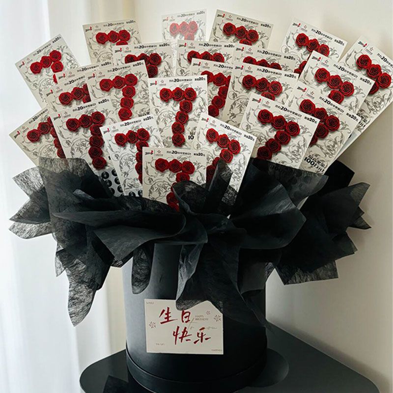 刮刮乐抱抱桶花束diy材料包