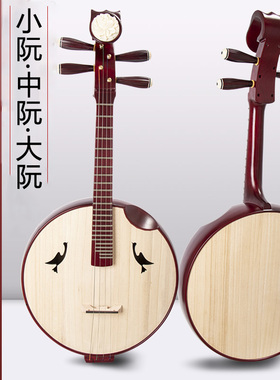 中阮乐器初学入门专业考级阮琴花梨木小阮大阮演奏中软厂家直销
