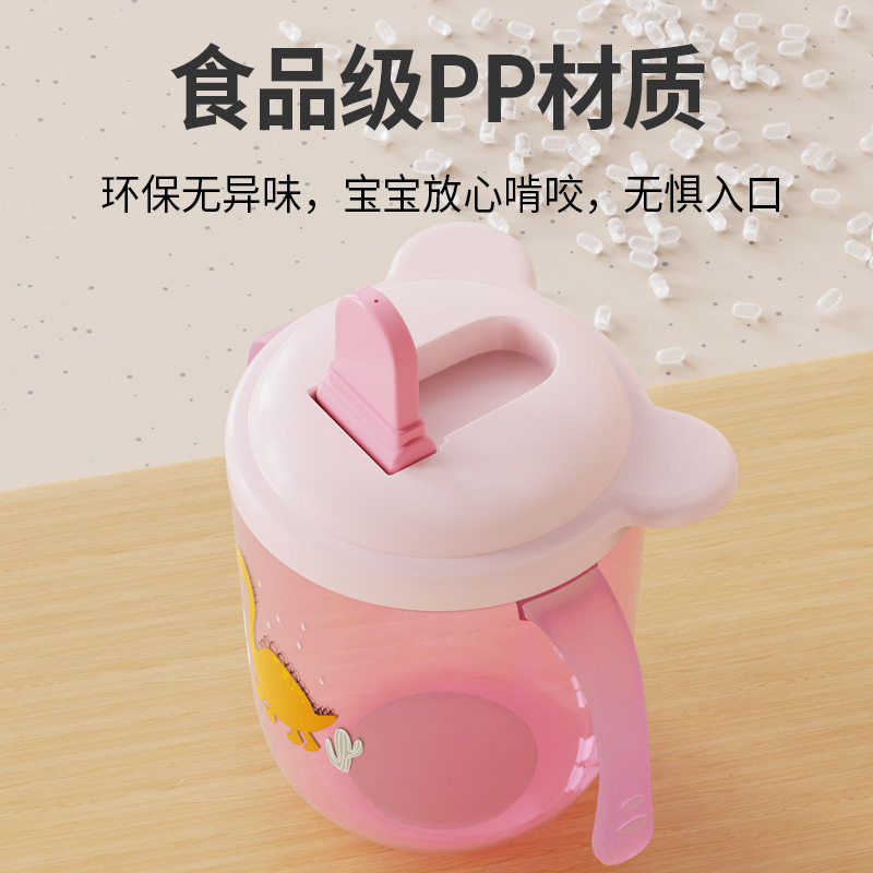 儿童学饮杯宝宝专用水杯婴儿鸭嘴杯牛奶杯带手柄刻度直饮奶瓶防呛