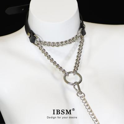 窒息项圈女金属链抽拉收紧朋克风刻字定制项圈puppy牵引绳
