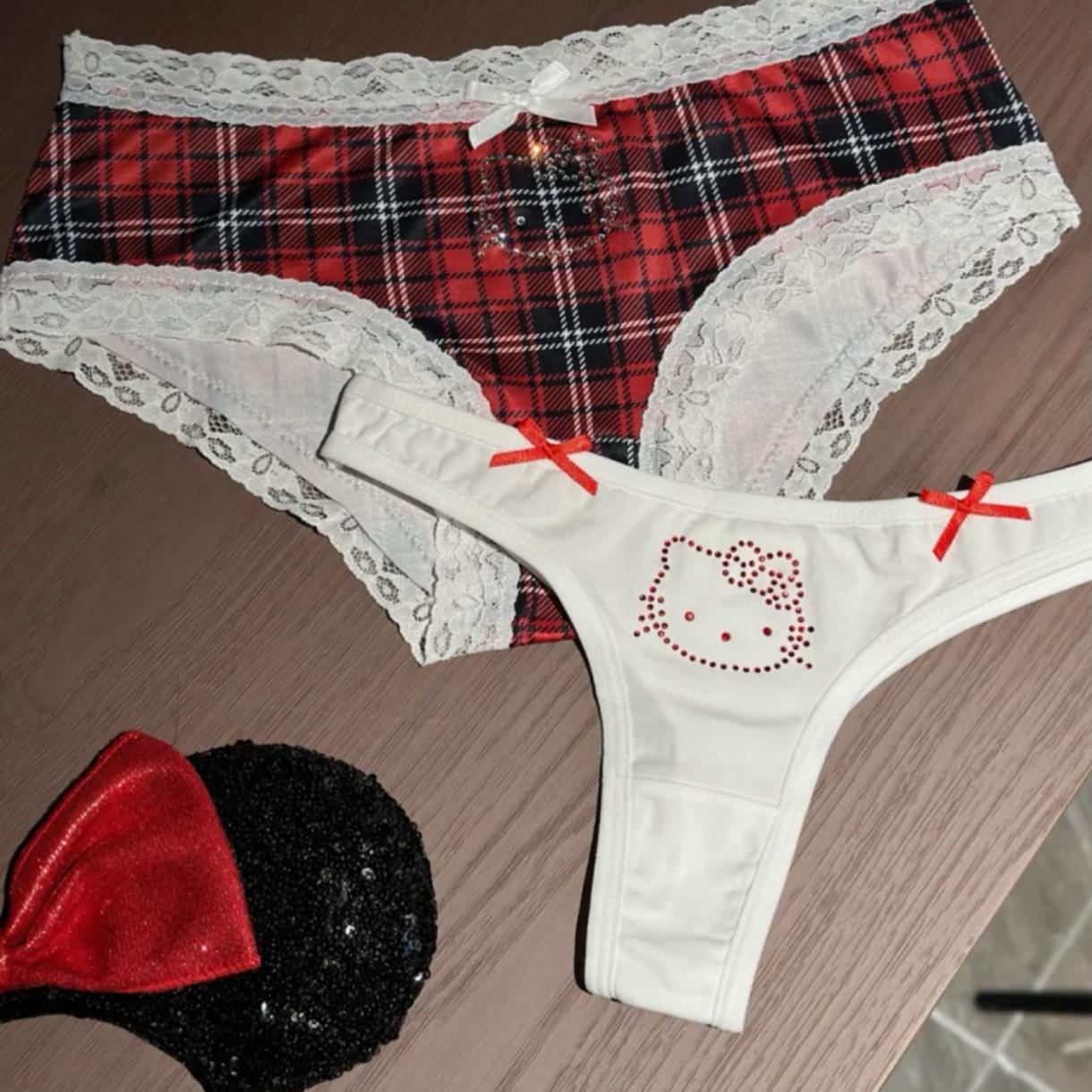 草莓小K ＊闪钻可爱辣妹ins三角内裤蝴蝶结纯棉质日常舒适