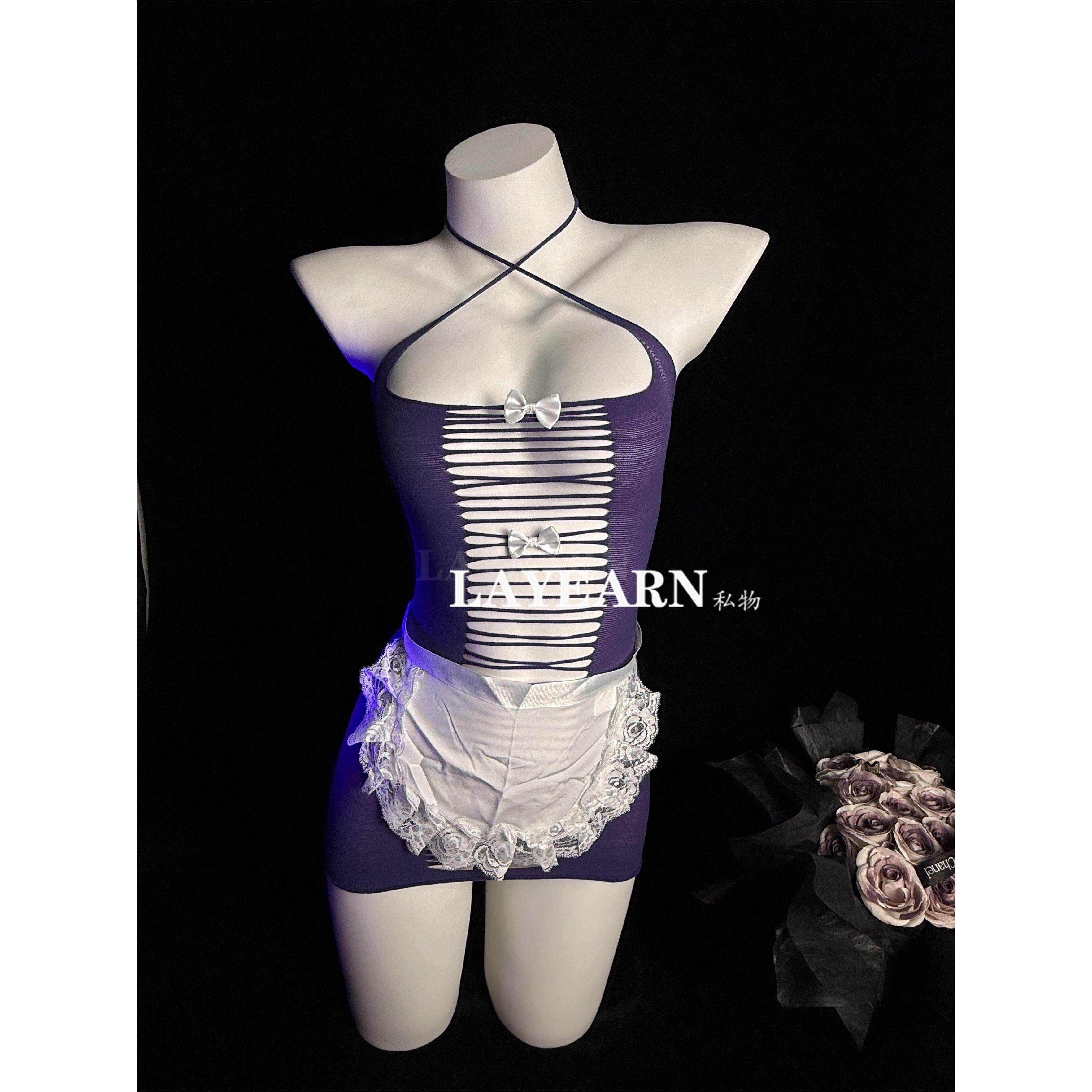 敢爱【花样游戏】性感女仆制服可撕一次性网衣辣辣情侣内衣cos