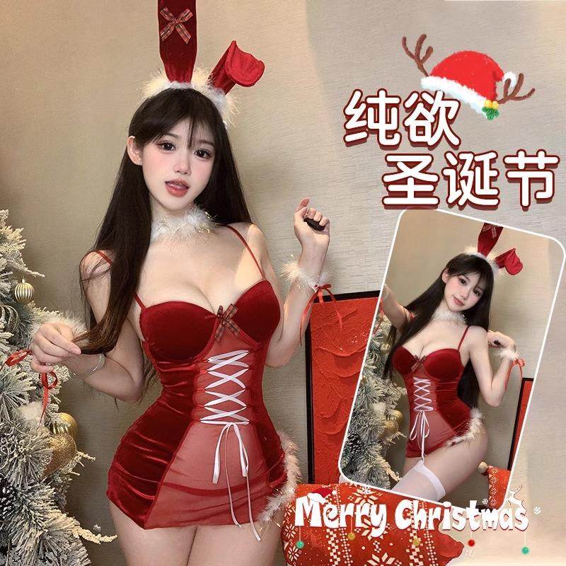 圣诞节cosplay服装兔女郎性感制服欲纯qqny小胸聚拢擦边秋冬睡衣