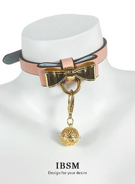 蝴蝶结项圈女定制刻字高端choker粉色金属蝴蝶结项链