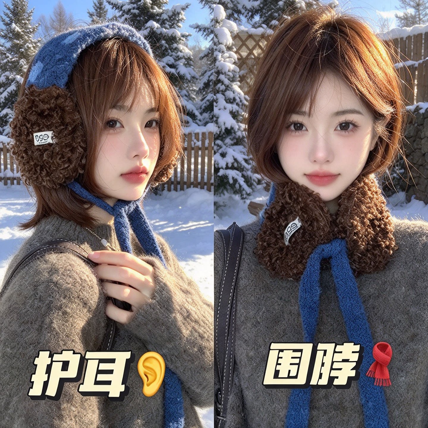 韩版波点系带加厚保暖护耳耳罩