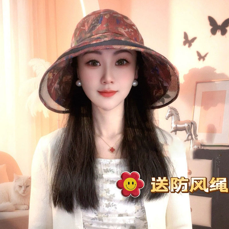 夏季妈妈空顶防晒遮阳帽UPF50+