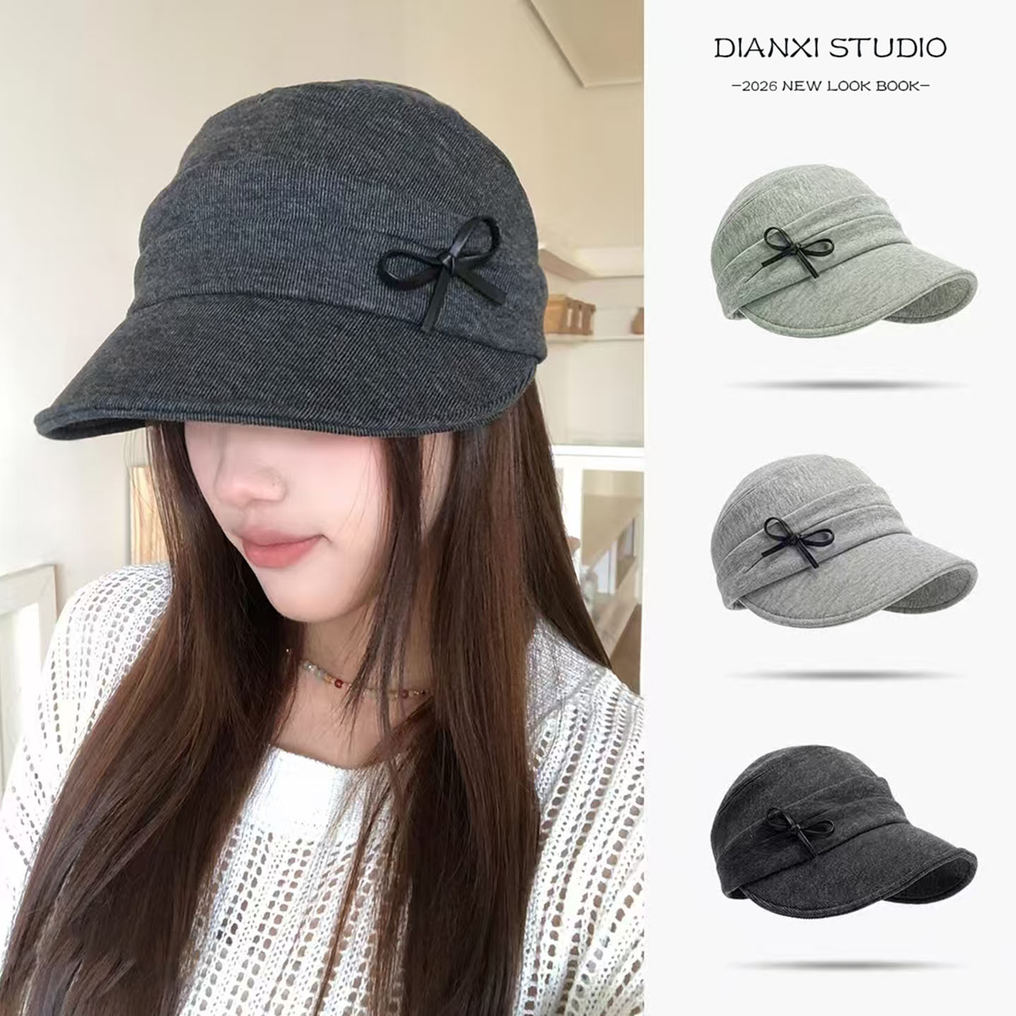 日系蝴蝶结显脸小马术帽女款