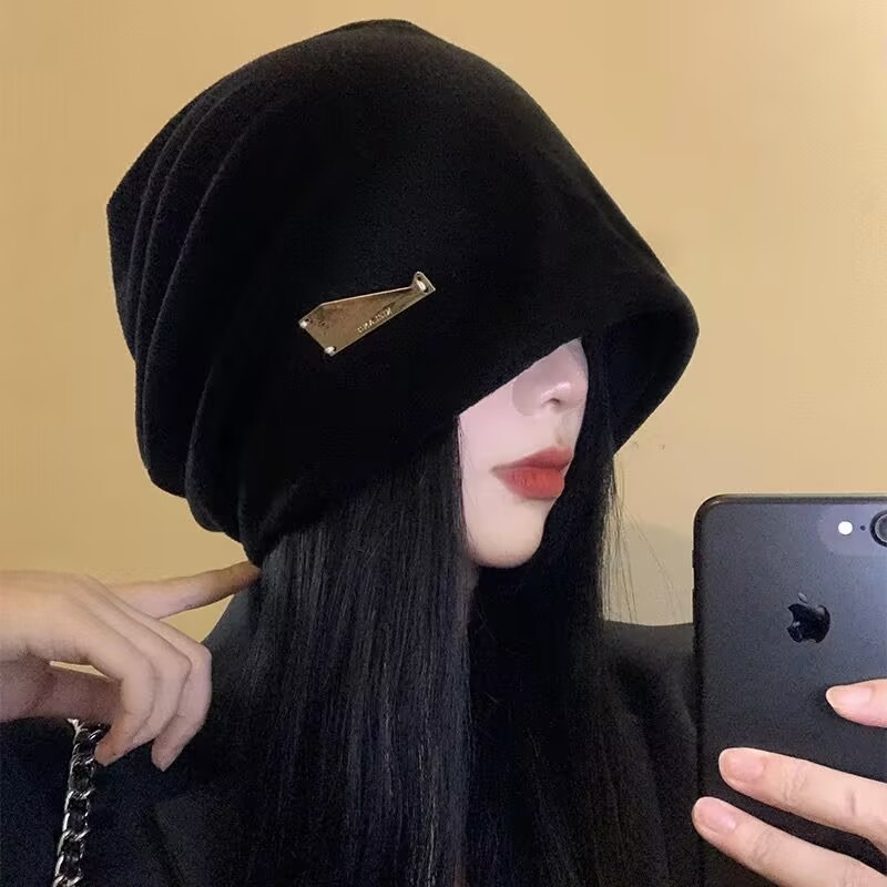 大头围堆堆帽子女素颜网红慵懒风