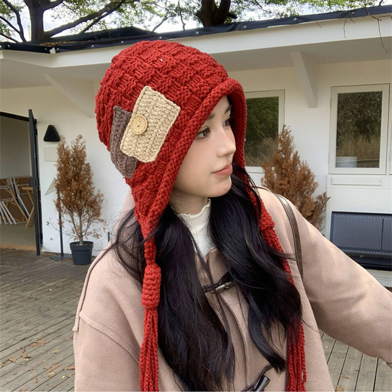 韩版流苏时尚潮流雷锋帽子女秋冬保暖手工针织毛线百搭套头护耳帽,服饰配件/皮带/帽子/围巾,帽子,淘宝优惠券,粉丝福利购,淘宝优惠卷